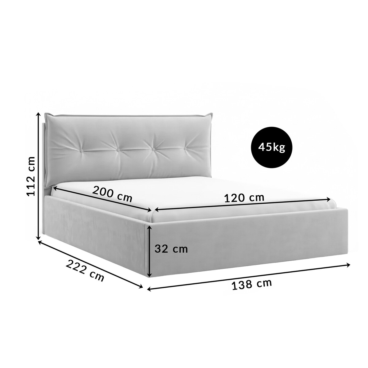 Łóżko Tapicerowane Regal 120X200 Stelaż Pojemnik Na Pościel Loop 17