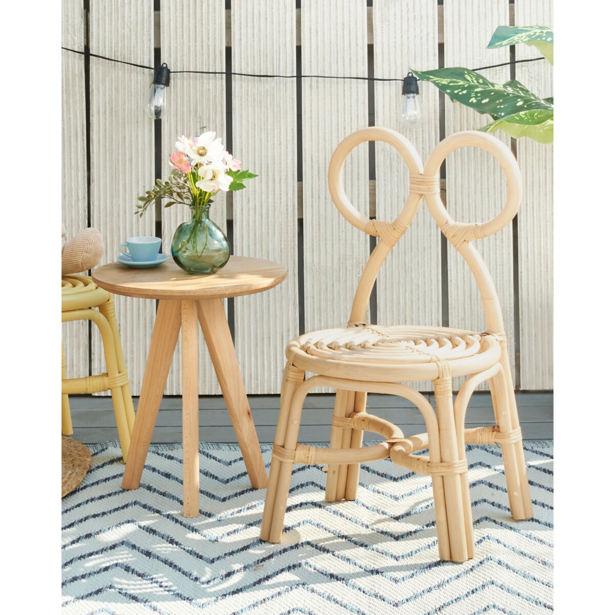 Krzesło rattanowe dla dzieci naturalne MIRTIA