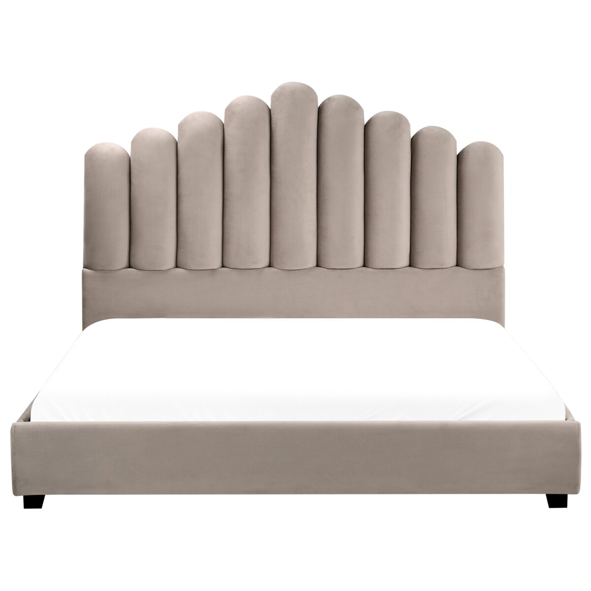 Łóżko wodne Welur VINCENNES 160 x 200 cm Beżowoszary