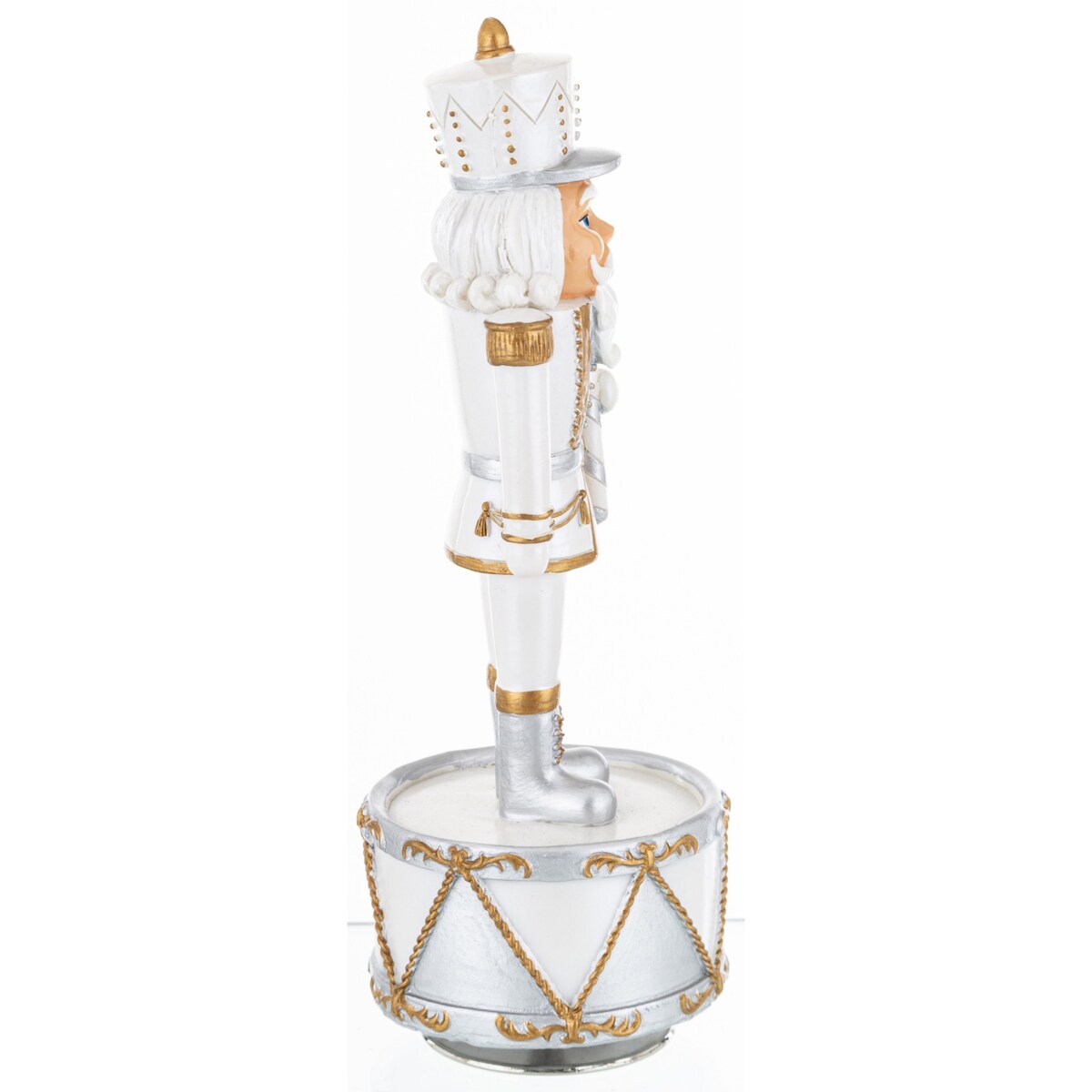 Pozytywka - Dziadek do Orzechów na bębenku srebrny 21 cm