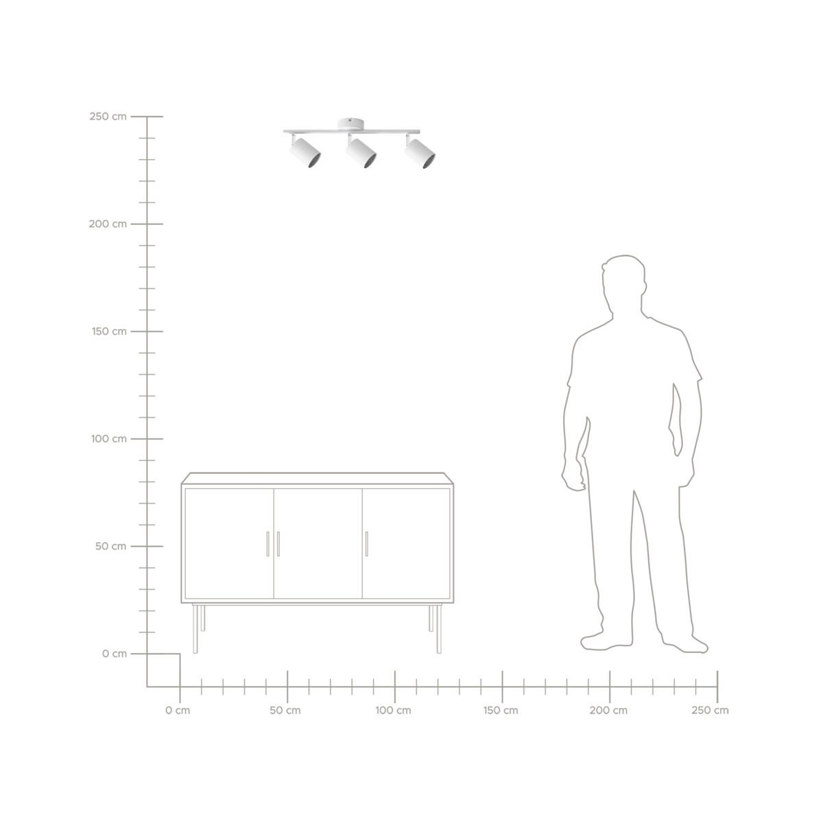 Lampa spot 3-punktowa NYANDO Metal Biały
