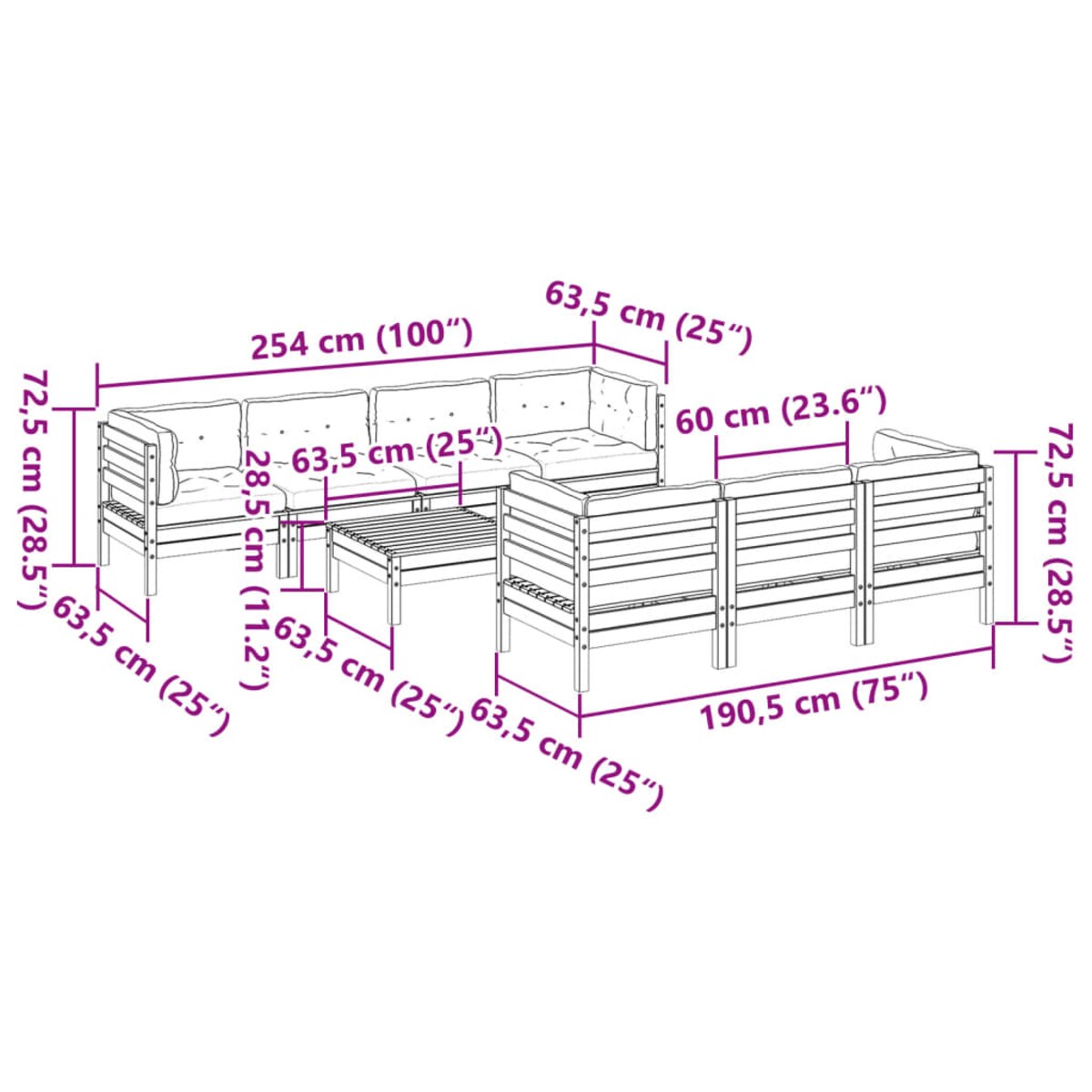 vidaXL 8-cz. zestaw wypoczynkowy do ogrodu, z poduszkami, woskowy brąz