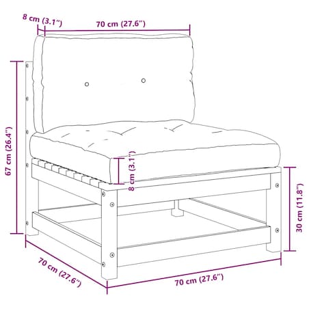 vidaXL 3-cz. zestaw wypoczynkowy z poduszkami, lita sosna