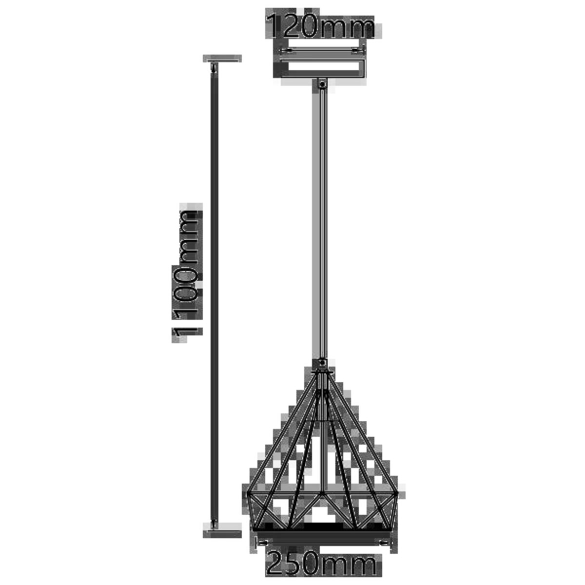 żyrandol z żelazną klatką loft biały e27