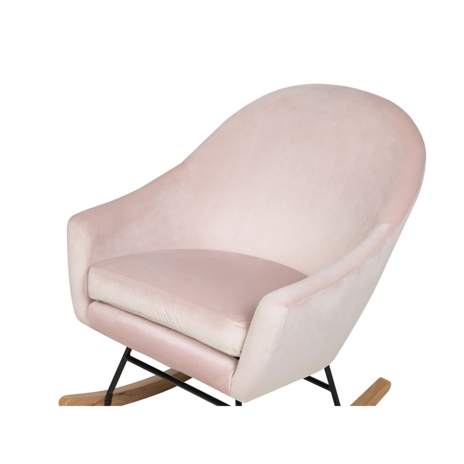 Fotel bujany welurowy różowy OXIE