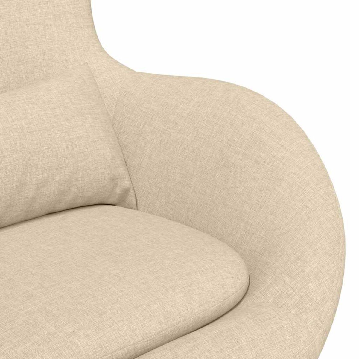 vidaXL Fotel jajo Kremowy 63 x 73 x 90 cm tkanina
