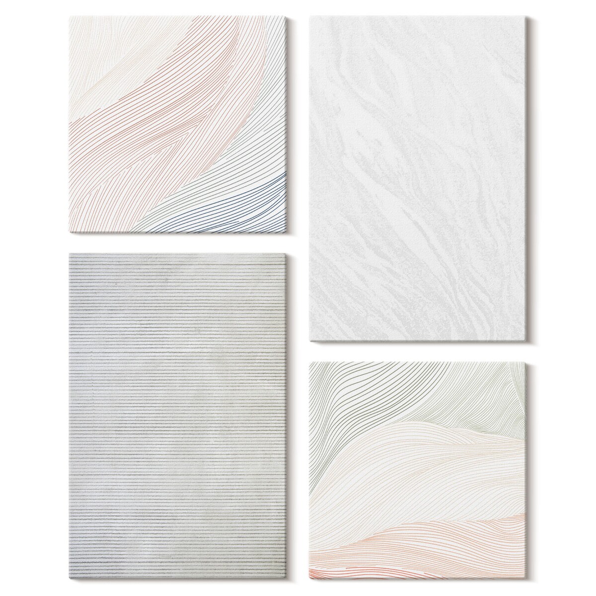 Zestaw 4 obrazów na płótnie - Jasne struktury wzory piasek w stylu industrialnym - szary