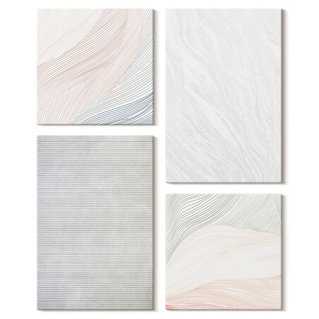 Zestaw 4 obrazów na płótnie - Jasne struktury wzory piasek w stylu industrialnym - szary