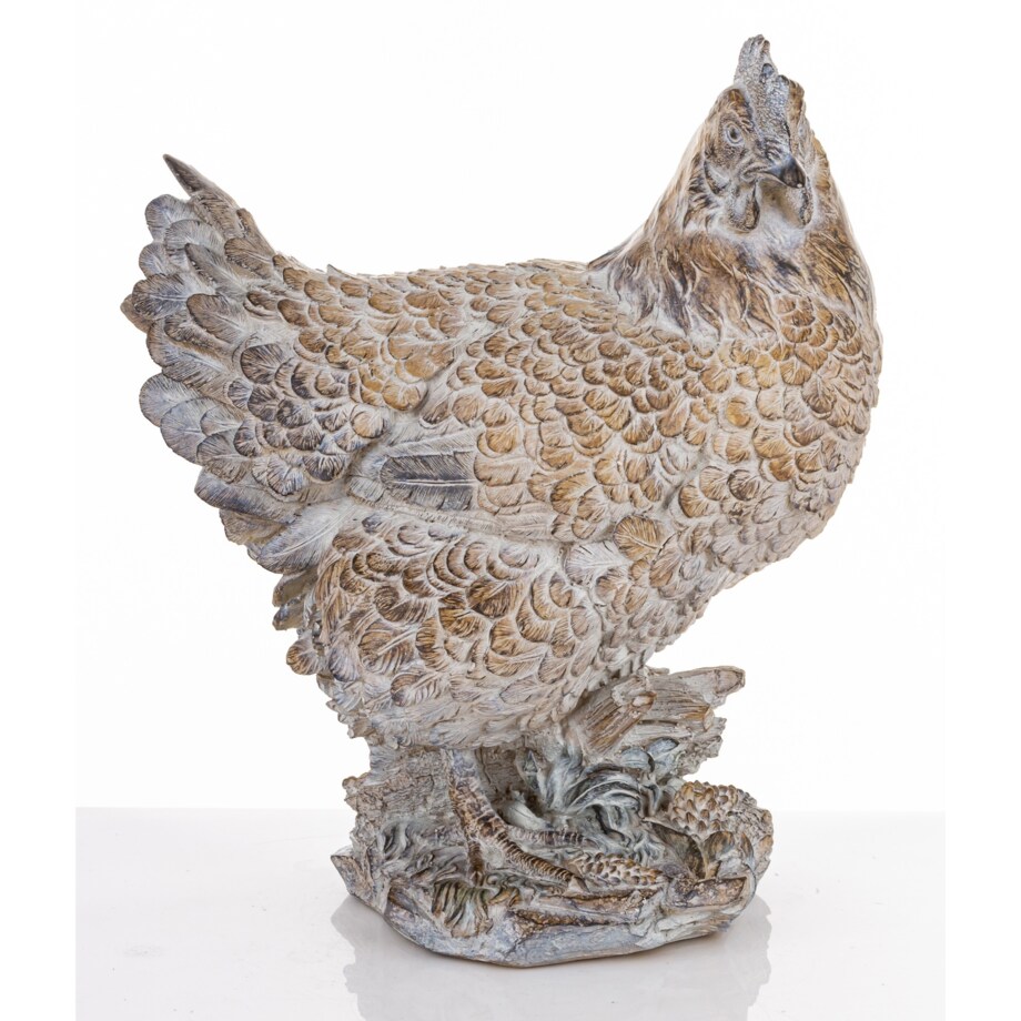 Dekoracja - szara KURA 40x21x34,5 cm