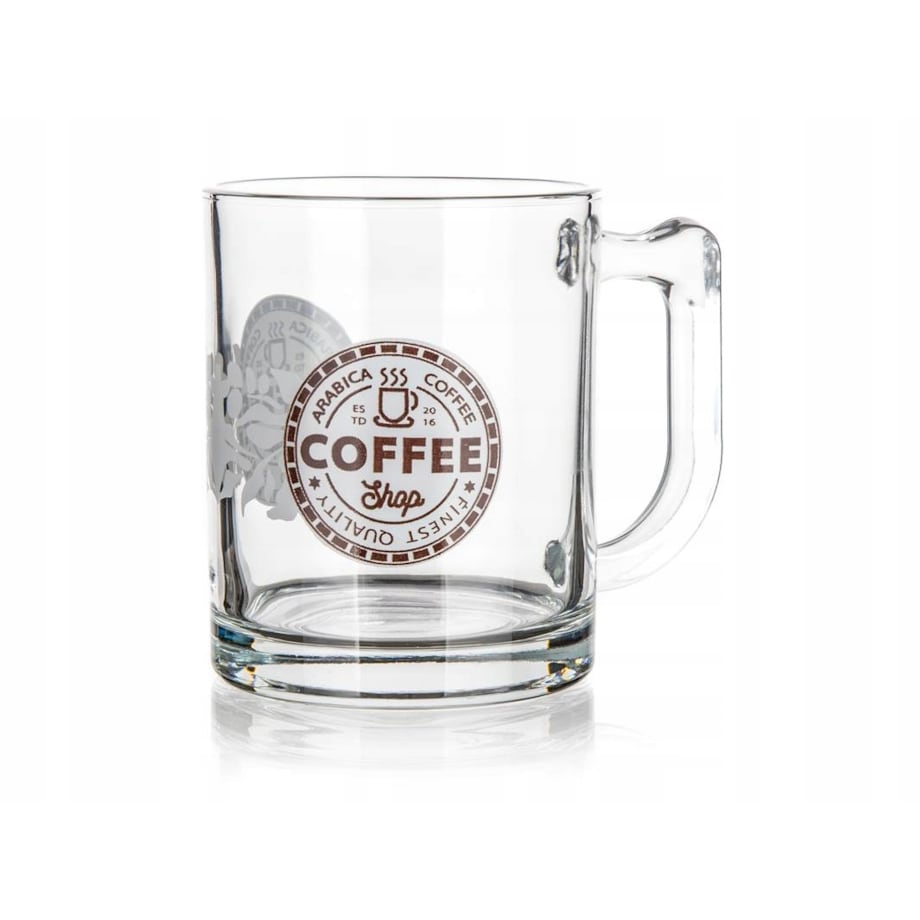 KUBEK SZKLANY 6szt 345 ml na kawę herbatę napoje prezenty zioła szklanka