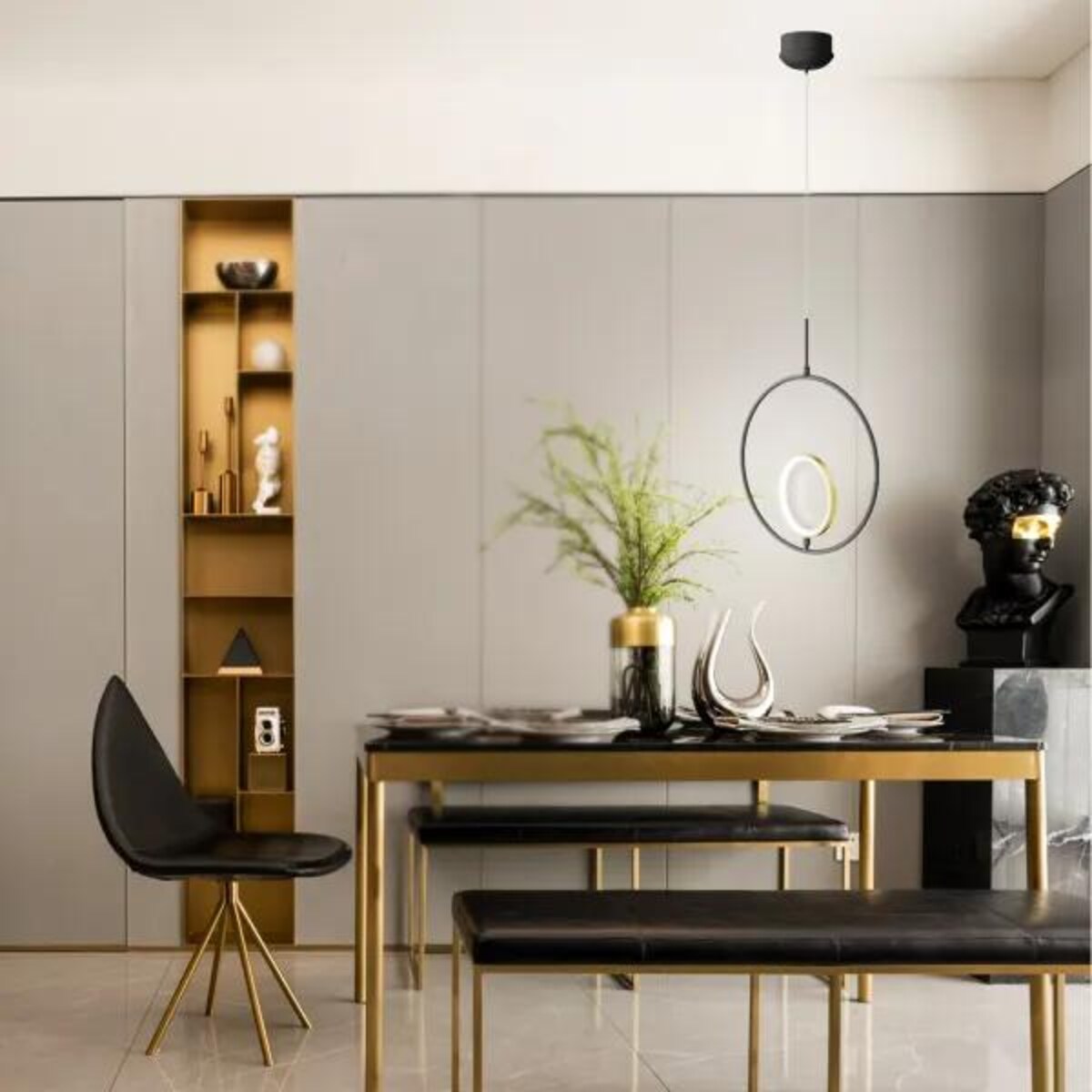 lampa wisząca z aluminium i silikonu | 6500k | nowoczesny design 120 cm