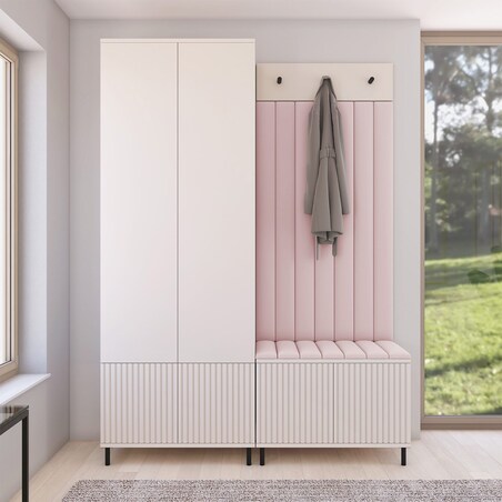 Przedpokój Ritmo wersja 1 frezowana wysokie nogi rurki Trinity 19 beżowy