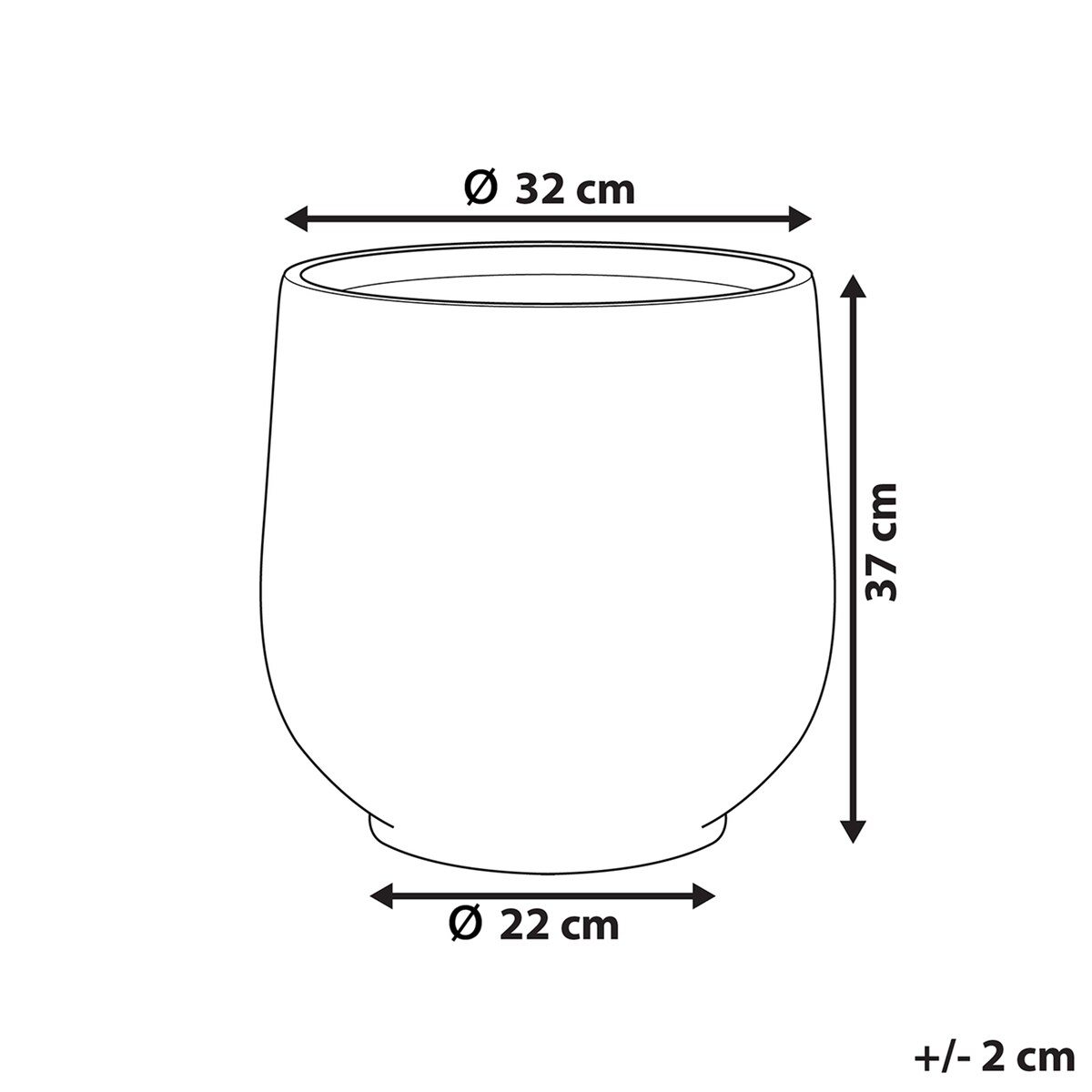 Donica DIONI 32 cm Jasnoszary