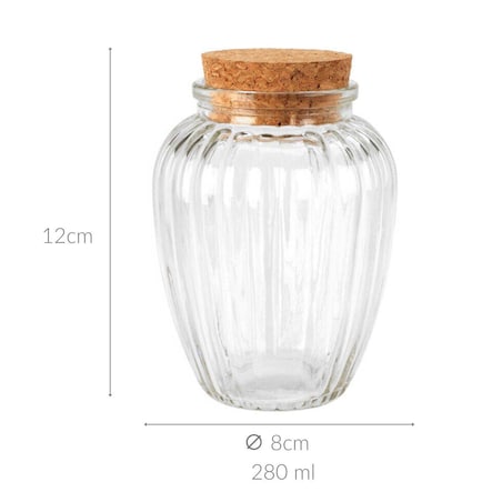 Szklany słoik do przechowywania, 280 ml