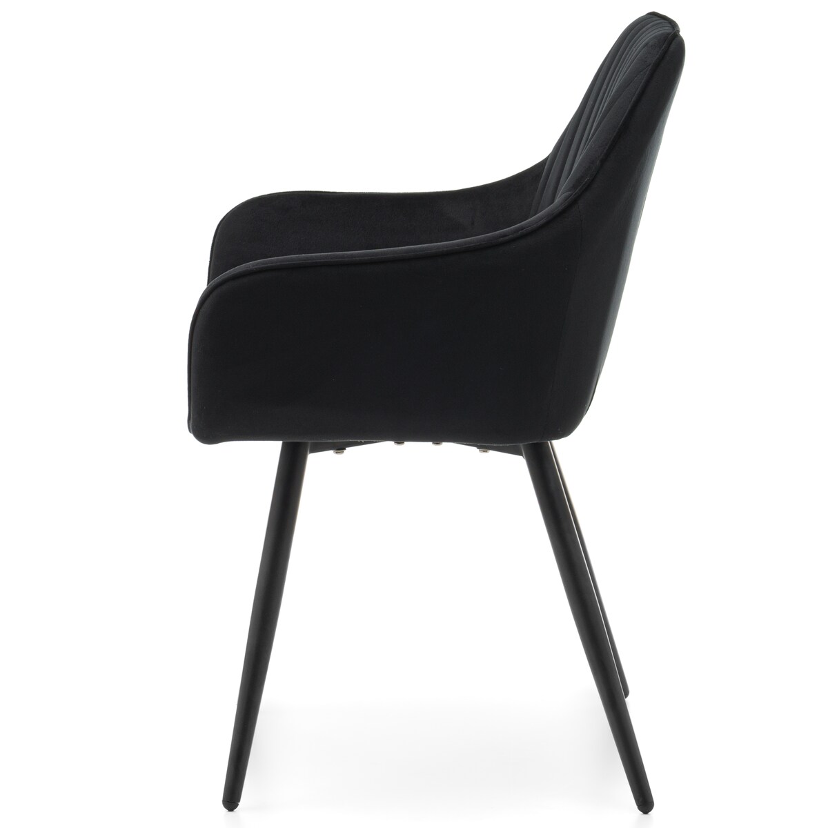 Krzesło tapicerowane pikowane welurowe do salonu jadalni nowoczesne PASSO czarne