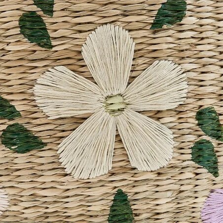 Komplet 3 koszy z trzciny ozdobione kwiatami, Sauv