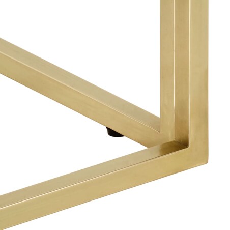 vidaXL Stolik kawowy, złoty, stal nierdzewna i szkło hartowane