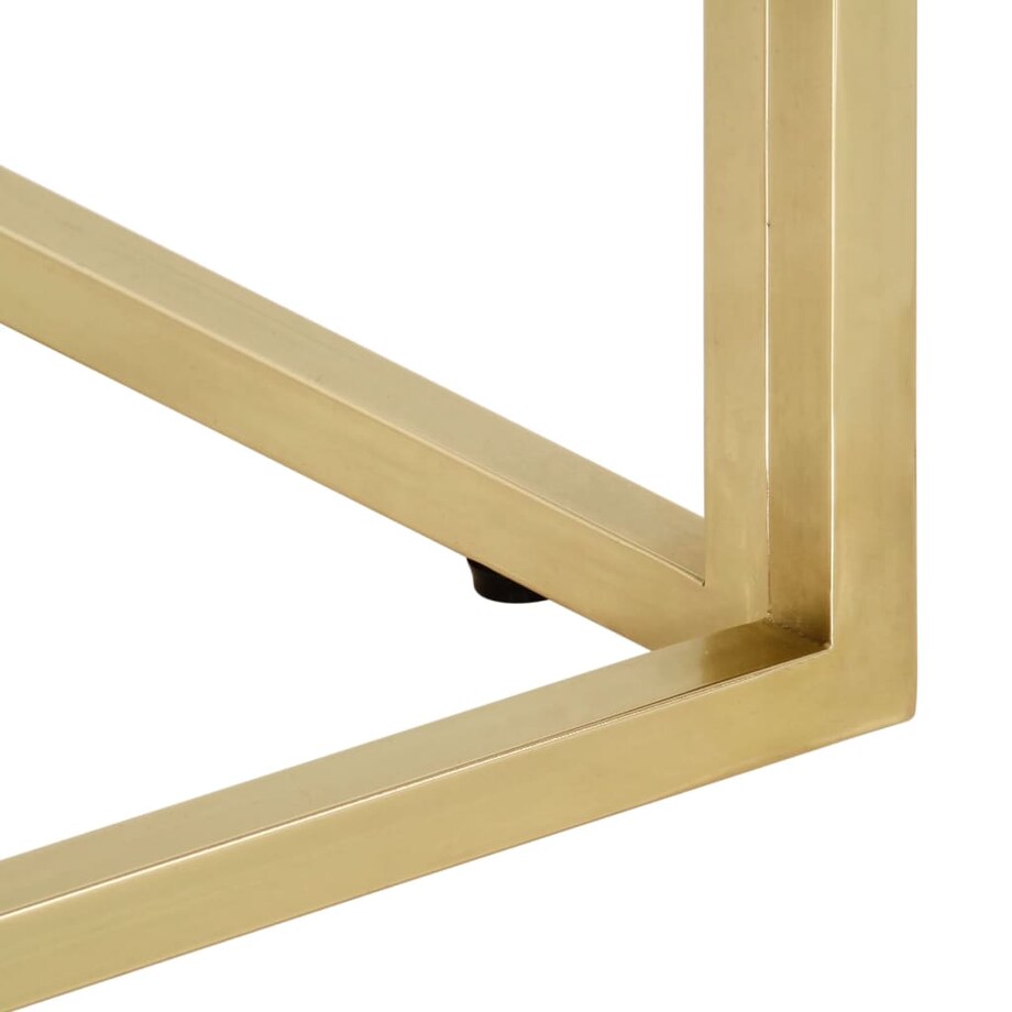 vidaXL Stolik kawowy, złoty, stal nierdzewna i szkło hartowane