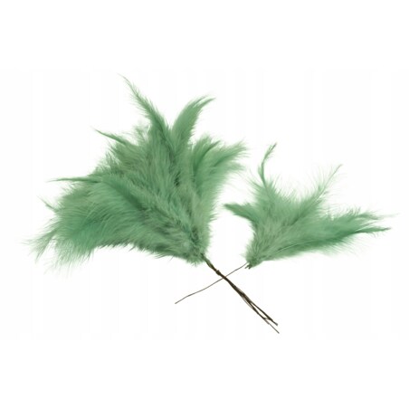 6 szt. PIÓRO NATURALNE DO STROIKÓW kolor zielony