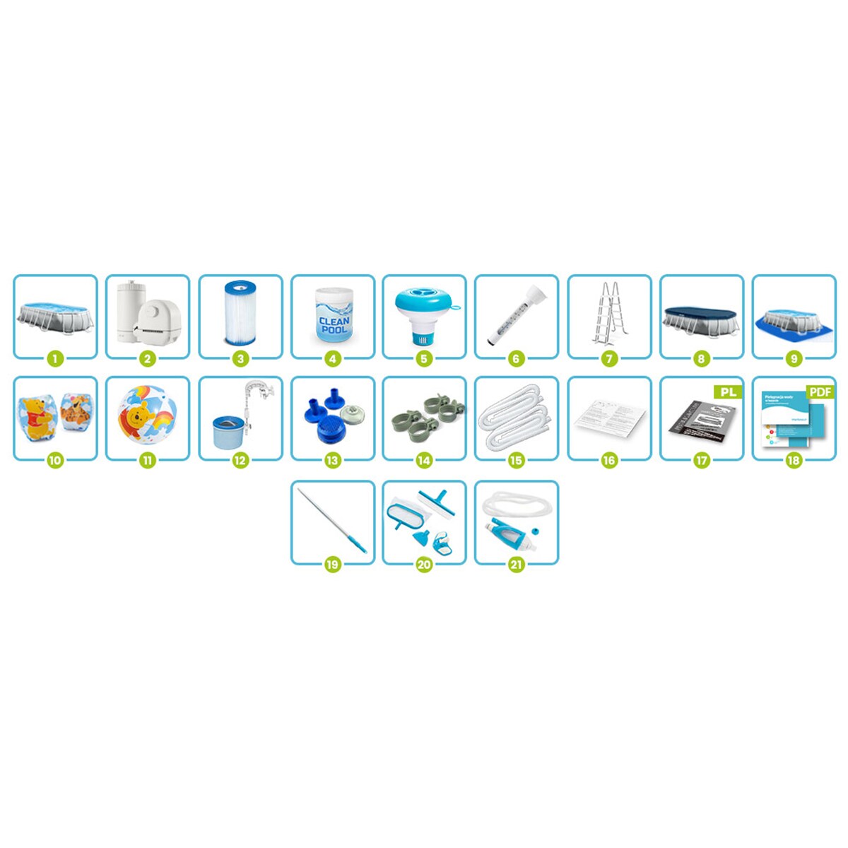 Basen stelażowy ogrodowy Intex 503x274 zestaw 21w1 26796