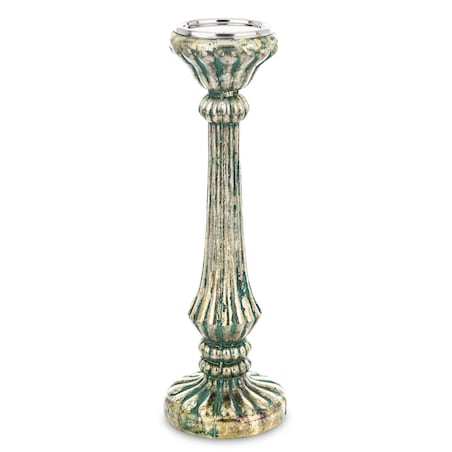 Świecznik szklany kolumnowy 53x16,5x16,5 cm COLONNA zielonozłoty