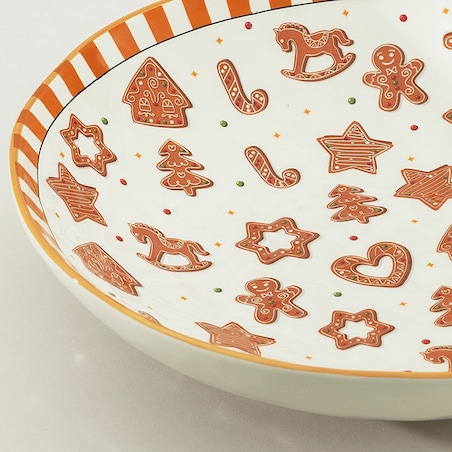 Misa świąteczna Gingerdream 33x8 cm boże narodzenie, święta, świąteczne, biały-pomarańczowy-brązowy, 33x33x8 cm