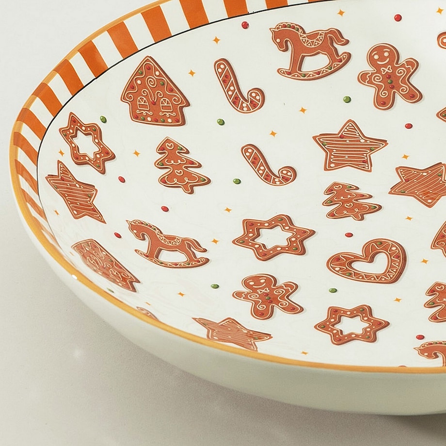 Misa świąteczna Gingerdream 33x8 cm boże narodzenie, święta, świąteczne, biały-pomarańczowy-brązowy, 33x33x8 cm