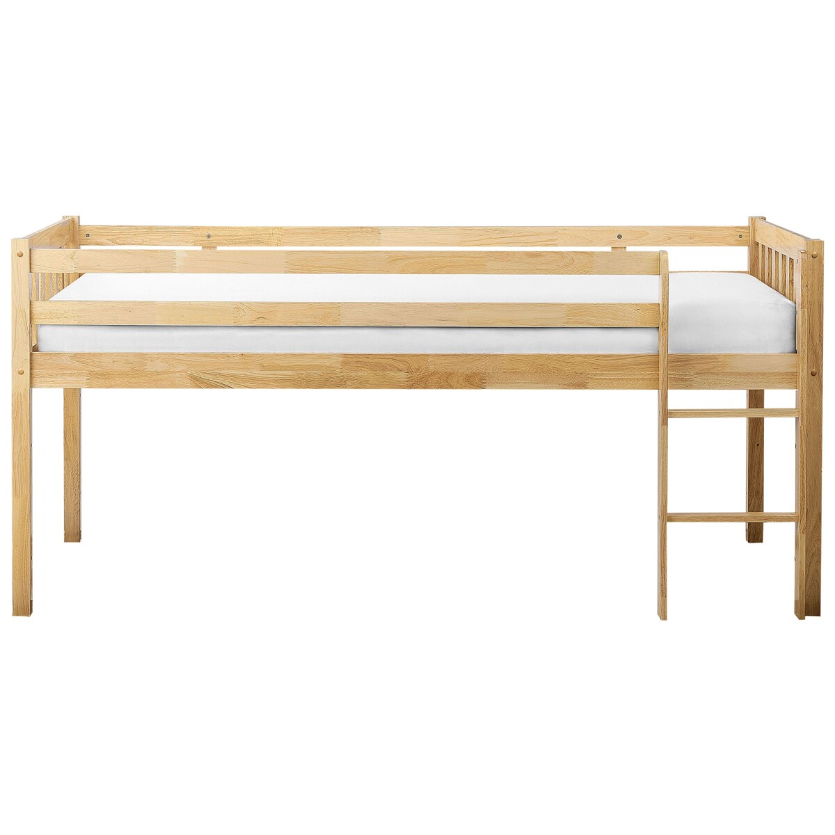 Łóżko dziecięce na antresoli drewniane 90 x 200 cm jasne PEIPIN