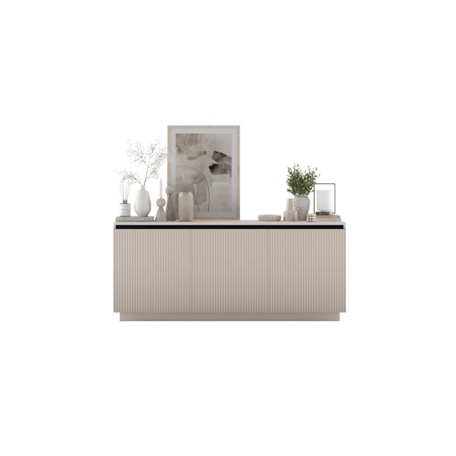 Komoda Glamour Nowoczesna Szafka RTV Kaszmir MAT ryflowane fronty 166,8 cm