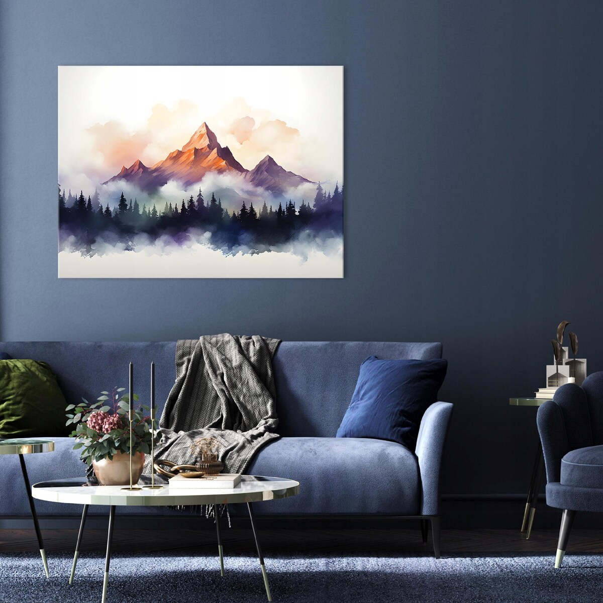 Obraz Na Płótnie Ścianę GÓRY ABSTRAKCJA NATURA Do Sypialni Salonu 120x80