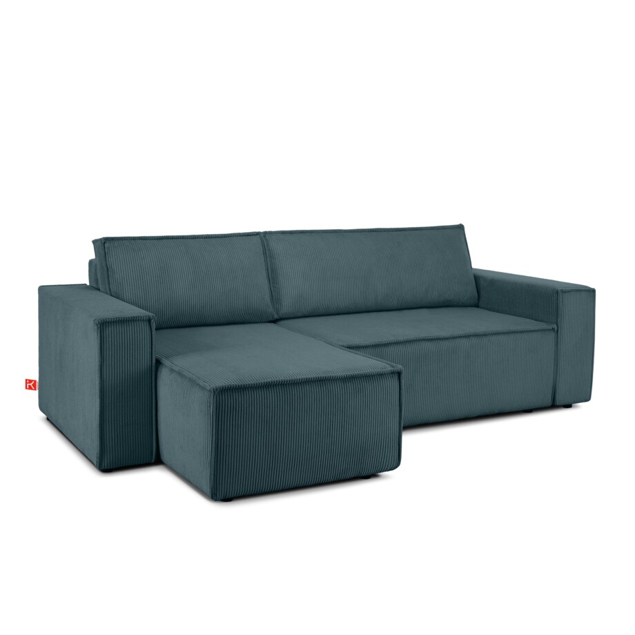 KONSIMO NAPI Narożnik uniwersalny z funkcją spania, niebieski prawy/lewy