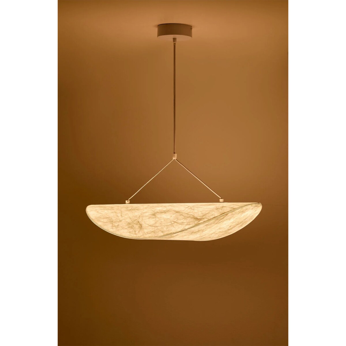 Lampa wisząca LED w tkaninie Zelvon 60 cm