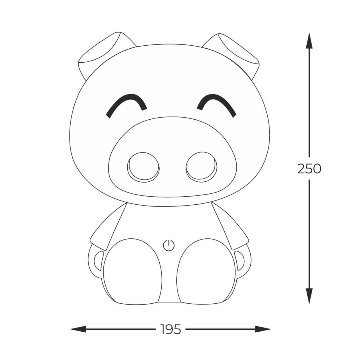 Lampka nocna dziecięca na stolik Pig KDR-603B-PK Zumaline LED 3W 4000K biała różowa