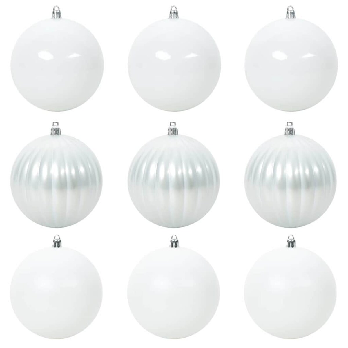 vidaXL Zestaw Bombek Choinkowych 9 pcs Biały