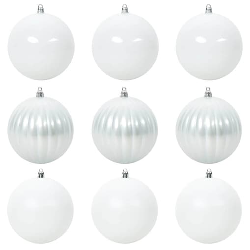 vidaXL Zestaw Bombek Choinkowych 9 pcs Biały