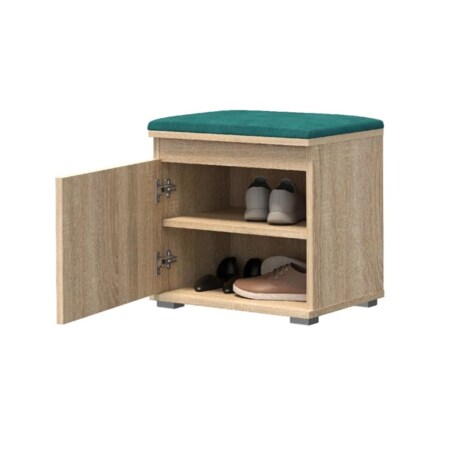 Szafka na buty z siedziskiem SINGAPUR 50 dąb sonoma/zielony