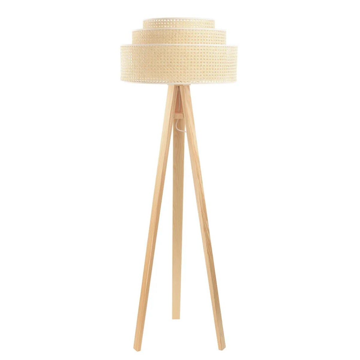 Lampa stojąca BOHO TRI rattan naturalny