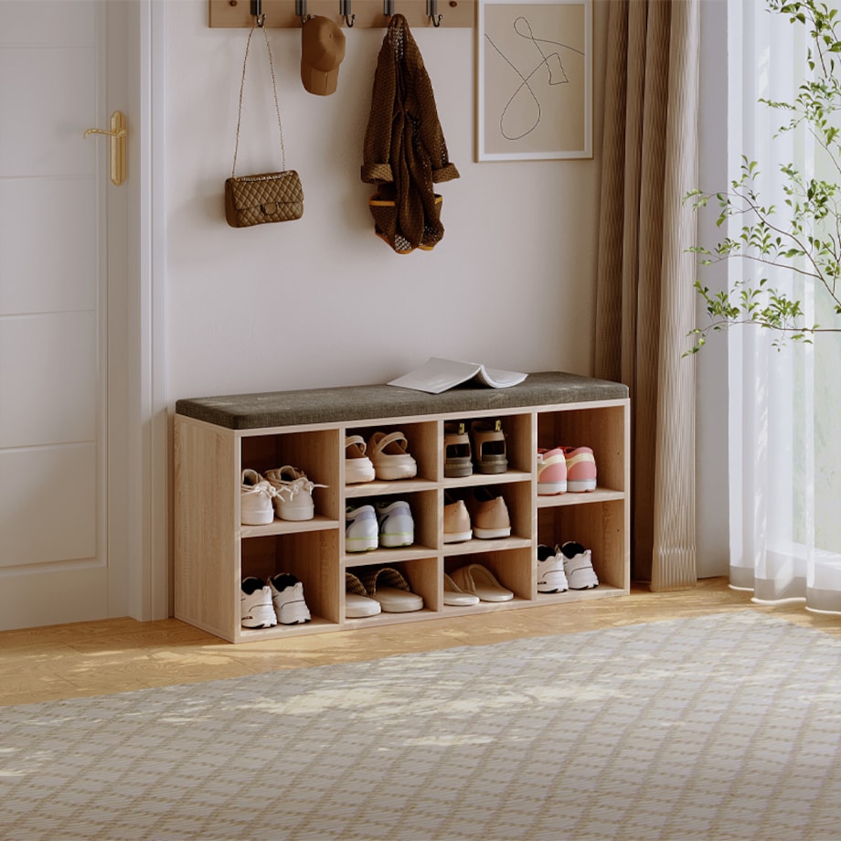 SZAFKA NA BUTY Z SIEDZISKIEM ŁAWKA NOWOCZESNA DĄB SONOMA LOFT 104 CM