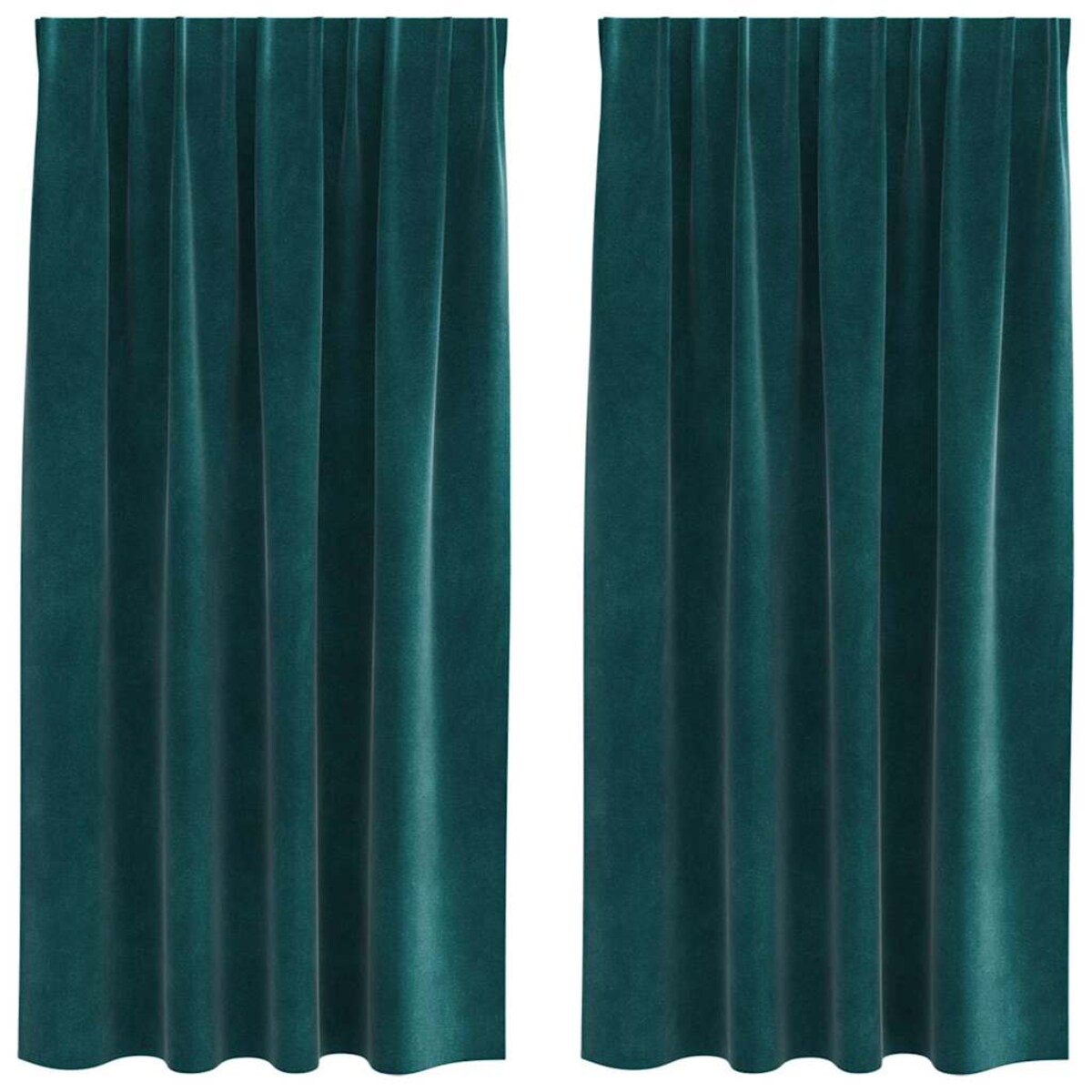 vidaXL Zasłony z zasłonami 2 pcs Ciemna zieleń 140 x 175 cm Aksamit