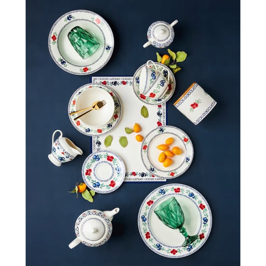 TALERZYK DESEROWY folklor 19 cm na ciasto desery jedzenie owoce przekąski