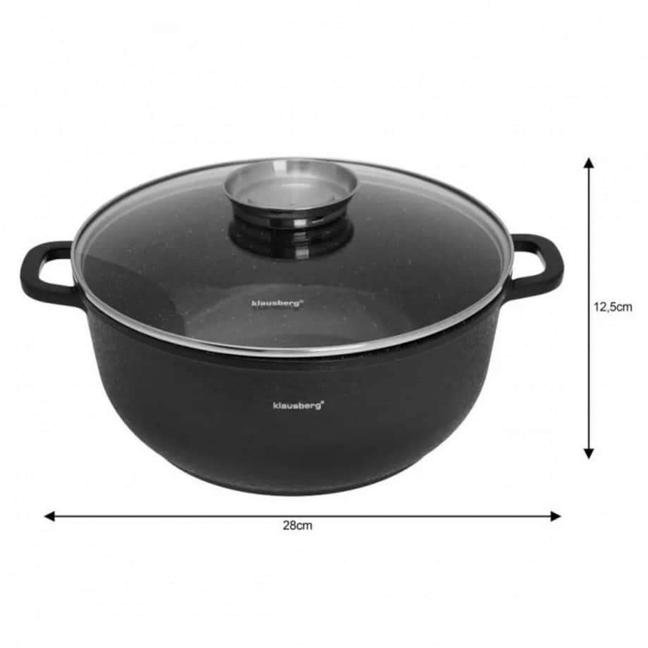 Zestaw 3 garnków z powłoką granitową 2.5l/4.3l/6.8L 8 ele KLAUSBERG crack design