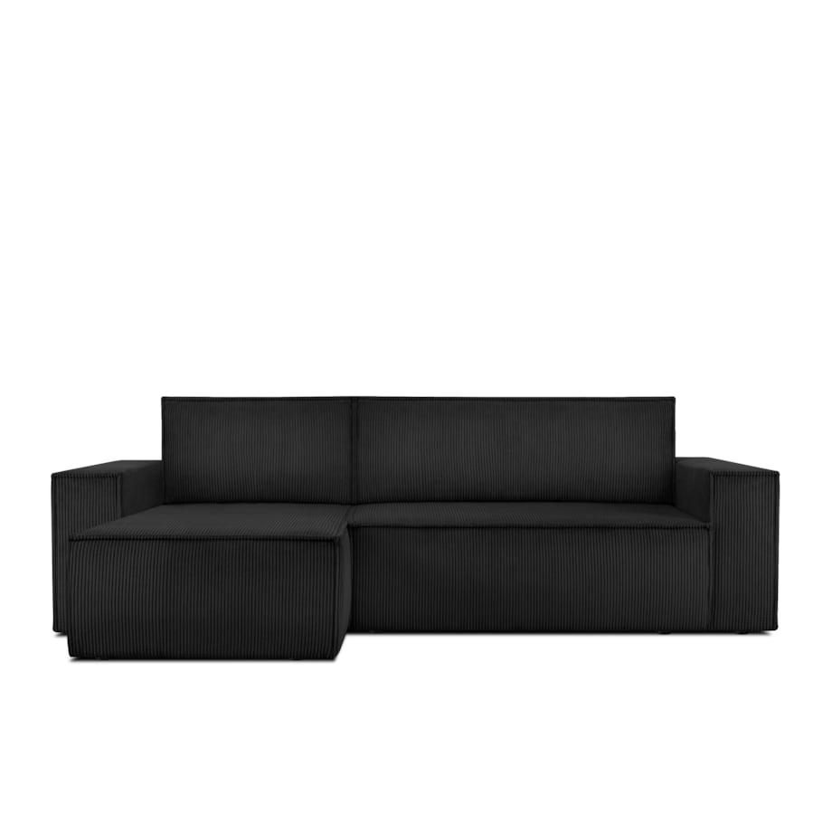 KONSIMO NAPI Uniwersalny narożnik z funkcją spania, czarny, prawy/lewy