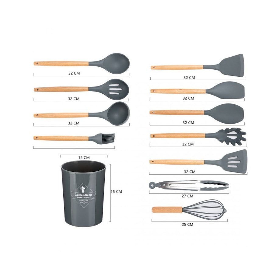 Elitehoff zestaw 12 przyborów kuchennych w stojaku 48649