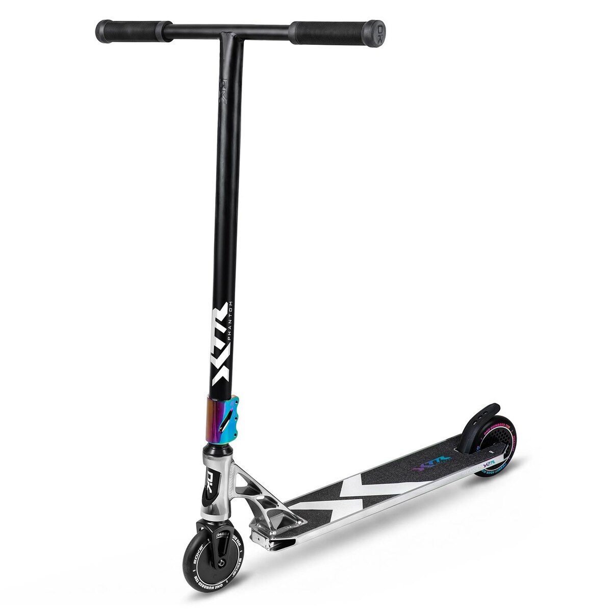 Hulajnoga wyczynowa Soke XTR srebrno-czarna ABEC-9 HIC park do trików 110 mm