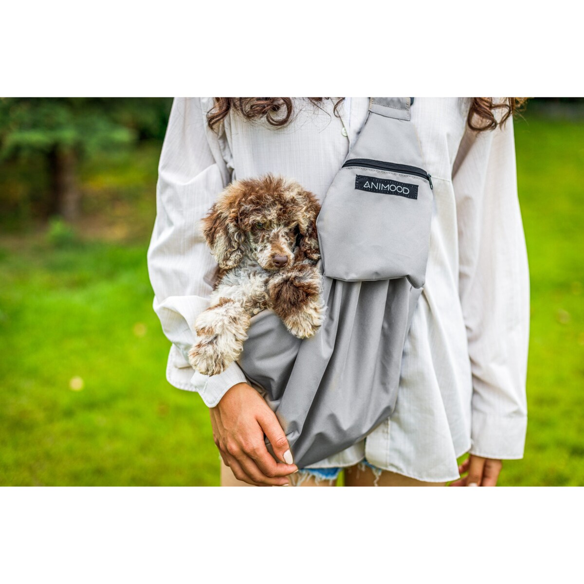 Animood Torba/transporter Daisy rozmiar: uniwersalny, kolor: szary , materiał:kodura/welur