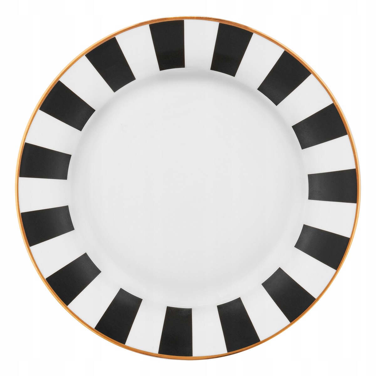 SERWIS OBIADOWY 6 osób W PASKI biało czarne talerze elegancki na prezent