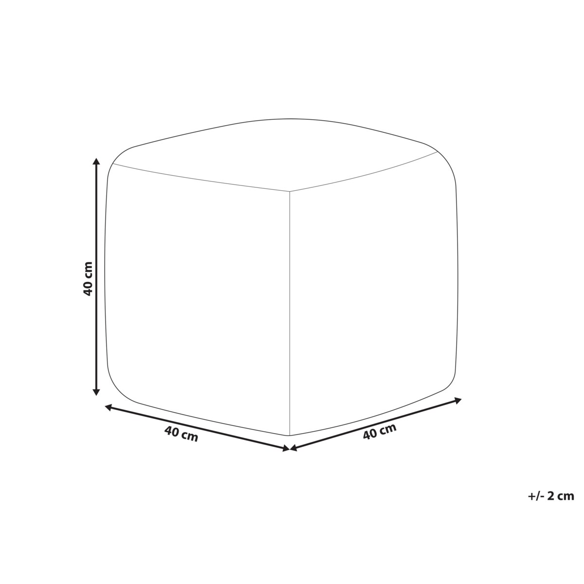 Puf 40 x 40 cm biały WARANGAL