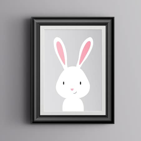 Plakat dla dzieci Królik szary 30x40