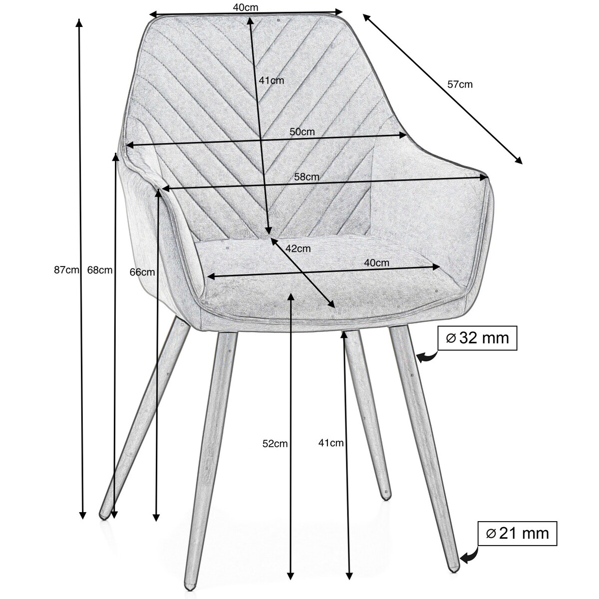 Krzesło tapicerowane welurowe do salonu jadalni VASTO granatowe