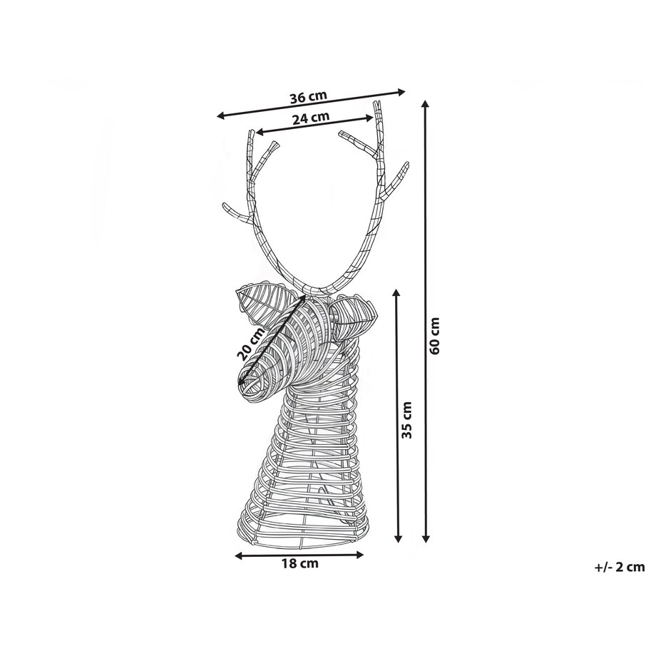 Dekoracja świąteczna LED DYBESO 60 cm Renifer Ciemnobrązowy